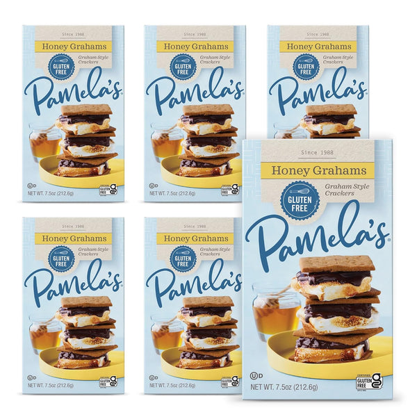 Pamela's Traditional Honey Grahams, Gluten Free, 7.5 Ounces (Pack Of 6)