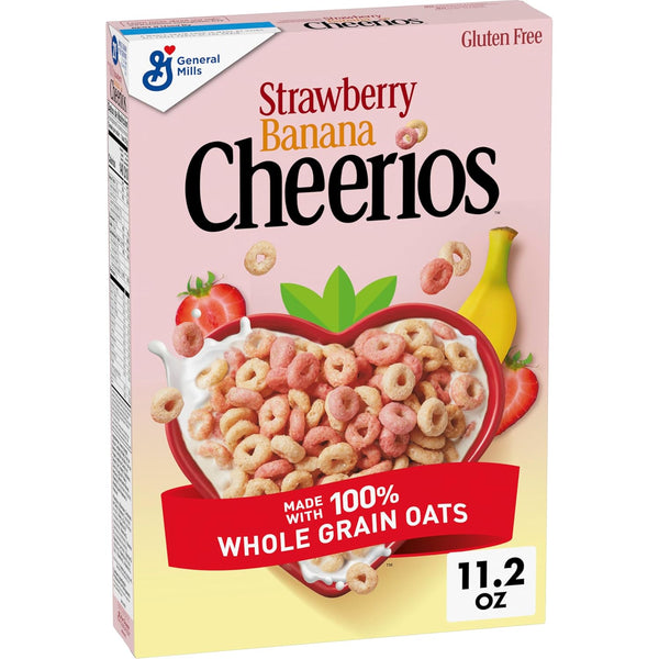 Strawberry Banana Cheerios, Heart Healthy Gluten Free Breakfast Cereal, Made with Whole