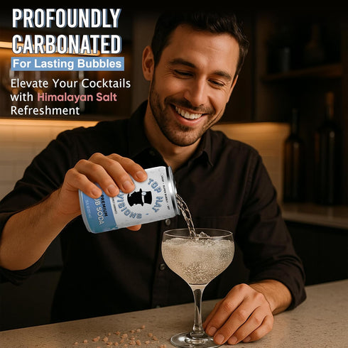 0 7.5 oz (Pack 24) Top Hat Premium Club Soda with Himalayan Salt - Ideal for Cocktails & Mocktails - No Sugar