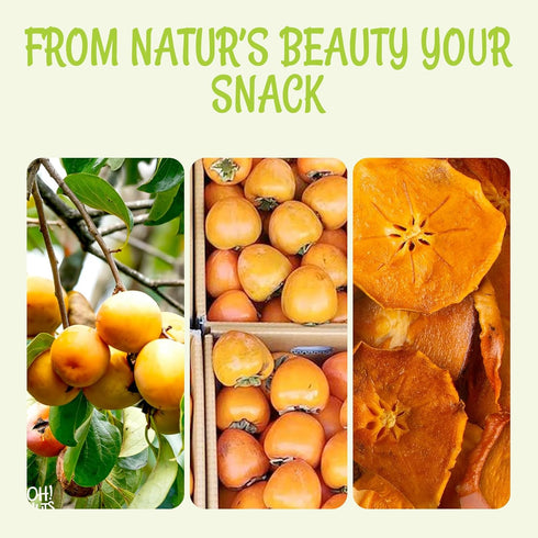 Persimmons 1 lb Persimmon Persimmons Oh! Nuts Dried - Dehydrated Fruit - No Sugar Added - Bag - Slices - Dried