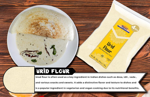 64oz (4lbs) 1.81kg Rani Urid/Urad Flour (Black Matpe Beans Flour) Bulk ~ All Natural | Vegan | Gluten Friendly |