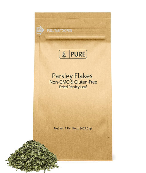 1 lb Pure Original Ingredients Parsley Flakes, Oregano Leaf Flakes, and Garlic Powder Bundle, Each, Pantry Staples