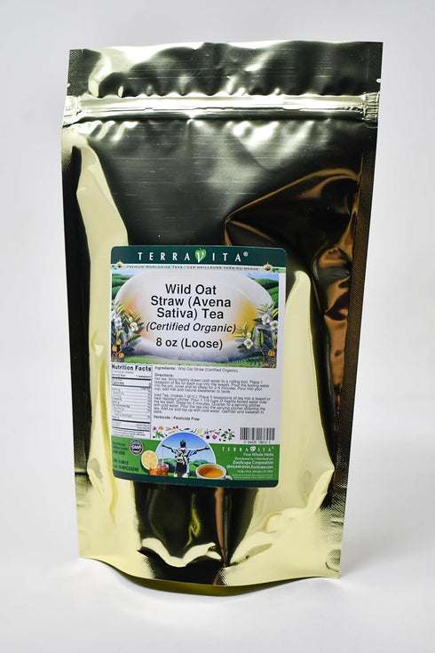 Terravita (8 oz, 518613) Wild Oat Straw (Avena Sativa) (Certified Organic) Tea (Loose) ZIN: