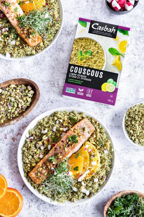 7 oz. (Pack 6), Casbah Couscous, Lemon Spinach Flavor, of Perfect to Make Easy and Flavorful Side Dishes, Vegan