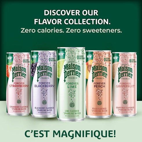 11.15 Oz 8 Count, 3 Pack Maison Perrier Forever Lime Flavored Sparkling Water, Fl Cans