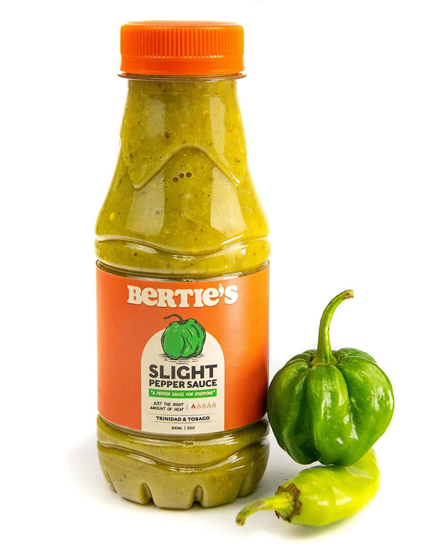 Bertie's Slight Pepper Sauce, 10 Oz/300ml - Great Flavor Without Too Much Heat