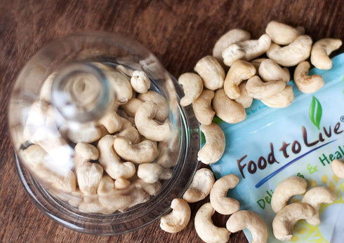 Food to Live Cashew Nuts, 8 Ounces, Non-GMO Verified, Whole Nuts, Unsalted, Kosher, Raw, Vegan, Bulk