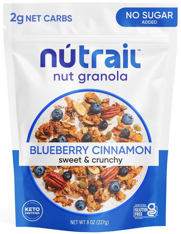 NuTrail Nut Granola Cereal, Blueberry Cinnamon, No Sugar Added, Keto, Low Carb,