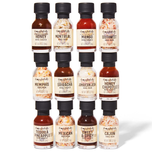 Set, Set 12 Thoughtfully Gourmet, Wild Western-Themed BBQ Sauce and Rubs Book Gift Includes Honey, Montreal Rub & More