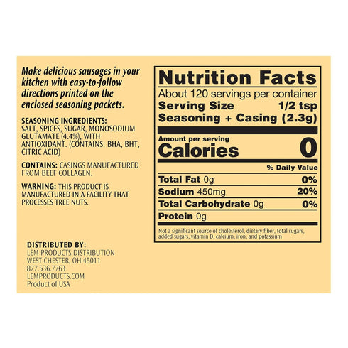20 9.8 Package LEM Products Backwoods Breakfast Fresh Sausage Seasoning Kit, Ideal for Wild Game and Domestic Meat