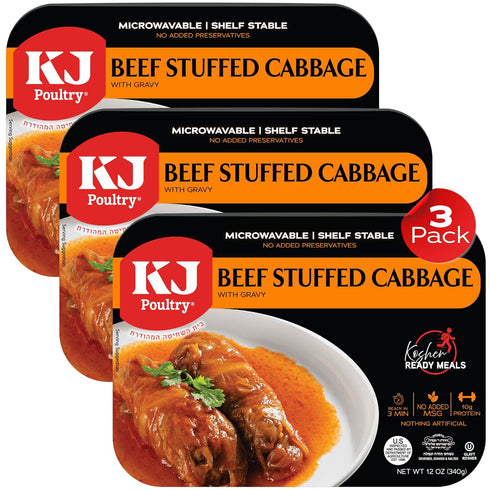 KJ Poultry Kosher Ready Meals - Beef Stuffed Cabbage Rolls, MRE Meat