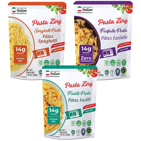Pasta Zing Microwavable Variety Pasta Pack of 7 | 2x Farfalle |