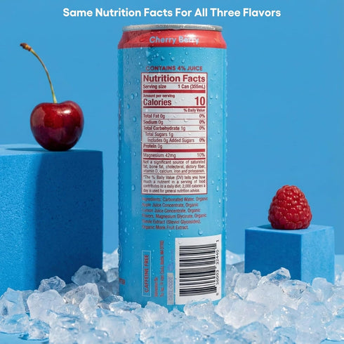Pack, 3 12 Oz (Pack 12) Tru Calming Drink Variety Magnesium Glycinate Sparkling Water with Real Fruit Juice, Flavors