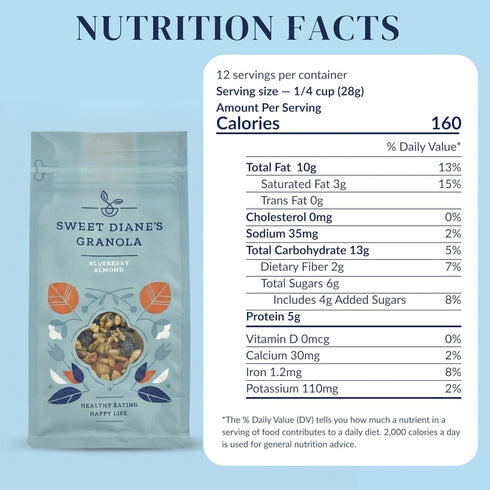 Sweet Diane's (12 oz): Sweet Dianes Granola Standard Size Organic Granola, Low-Sugar, High-Fiber, Gluten-Free, Vegan