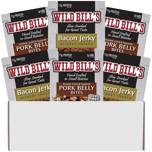 Wild Bills 6-Piece Bacon Lovers Gift Box (3 each Bacon Jerky and