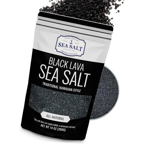 Black Lava Hawaiian Sea Salt Infused with Activated Charcoal Hawaiian-Style Black Salt