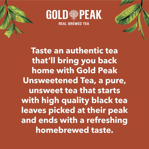 16.9 oz, 6 Pack Gold Peak Tea, Unsweet Tea, fl
