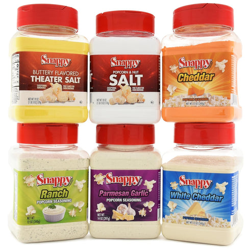 Snappy Popcorn Salt and Seasoning Variety Pack, Theater Salt 19 oz, Popcorn