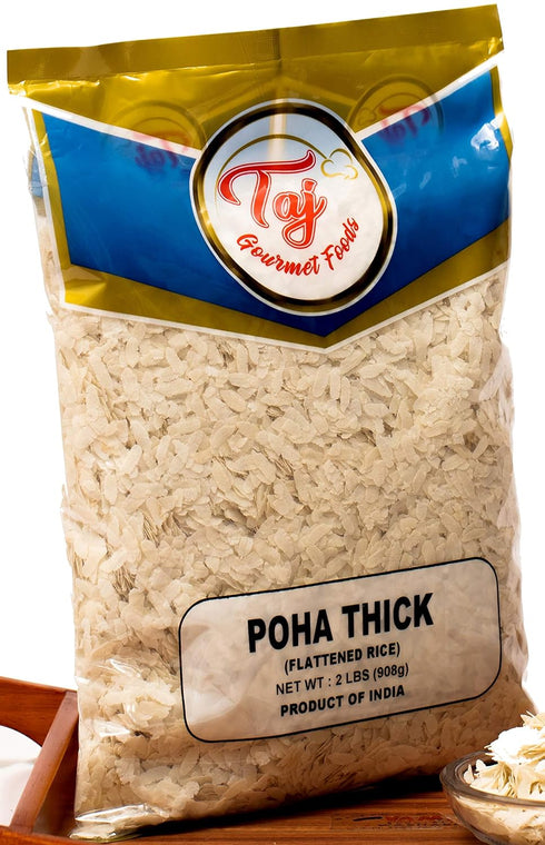 TAJ Gourmet Foods 2-Pounds TAJ Poha Thick | Powa Flattened Rice