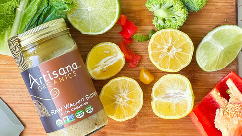 (2-Pack), 14oz Whole30 Artisana Organics Raw Walnut Butter with Cashews Jars | No Sugar Added, Compatible | Vegan +