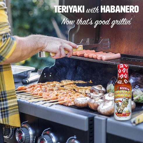 Kickin' Spicy Teriyaki Sauce with Habanero – 13 oz. (2 Pack) – Premium Gourmet Stir Fry Sauce – Perfect Steak or Chicken Marinade