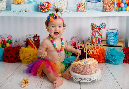 1st Birthday Gold Cake Topper - Glitter Sweet One for Photo Booth Props