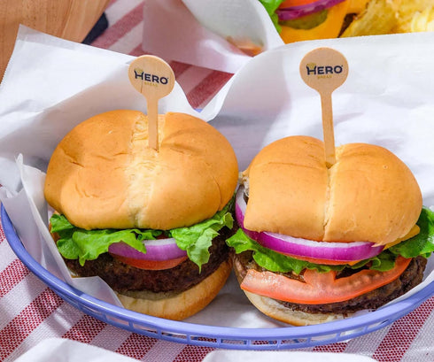 0g 0g 90 (16 Pack 2) Hero Classic Hamburger Buns - Burger Buns | Net Low Carb Buns | High Fiber, Net Carbs, Sugar