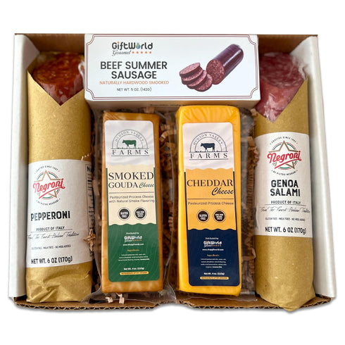 Summer Package, Charcuterie Food Items, Meat and Cheese Gift Basket Bundle Salami, Sausage - Charcuterie Board Food