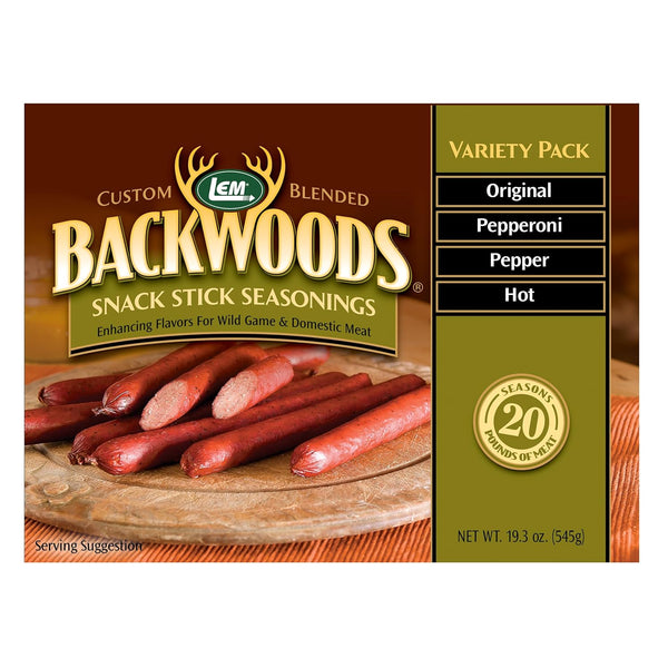 LEM Products Backwoods Snack Stick Seasonings Variety Pack, Includes Original, Hot, Pepper,