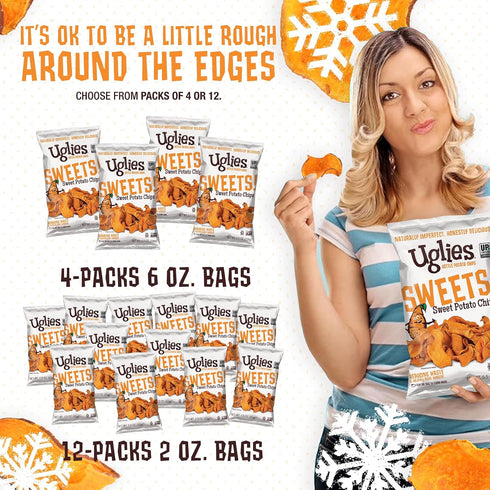 5.5 Oz. Pack 4 UGLIES Sweet Potato Kettle-Cooked Potato Chips, Bags