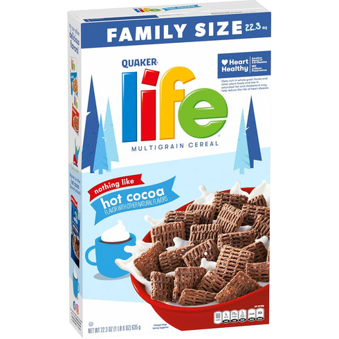 Quaker Life Multigrain Cereal, Hot Cocoa, 22.3 Oz Family Size