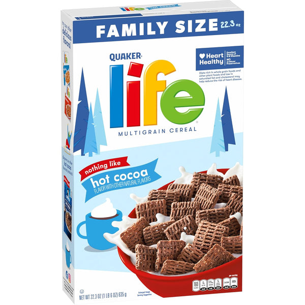 Quaker Life Multigrain Cereal, Hot Cocoa, 22.3 Oz Family Size