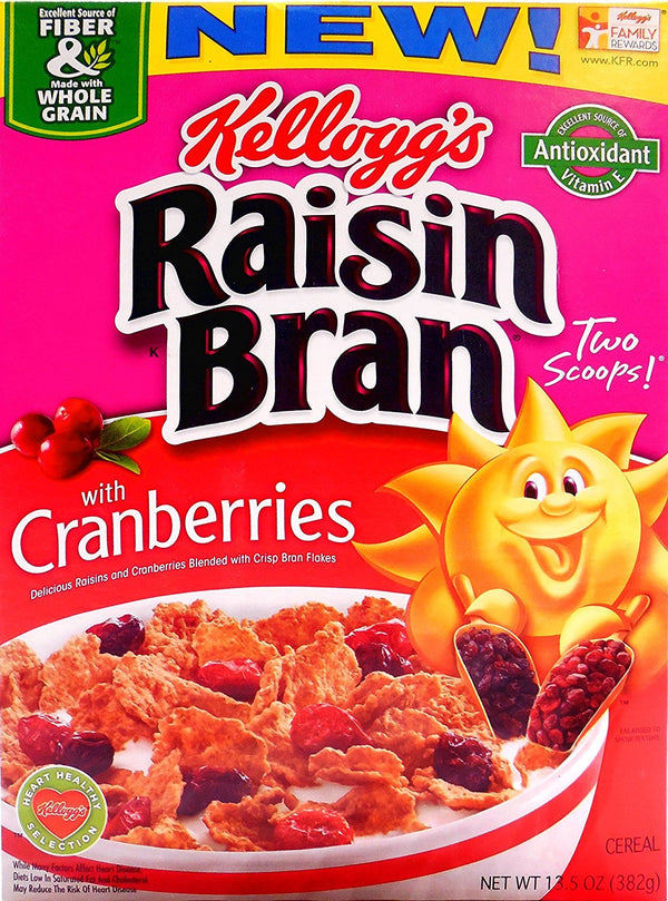 Kellogg's Raisin Bran with Cranberries - 13.5 oz (Pack of 2)