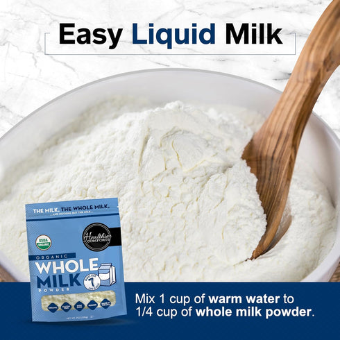 (7 oz) Healthier Comforts Organic Whole Milk Powder | USDA Organic Dried Milk | Non-GMO, Gluten Free, Kosher