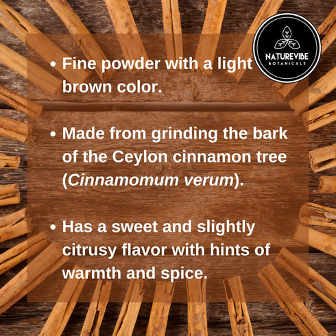 (1lb), (16 Ceylon Cinnamon Powder Ground Premium Quality by Naturevibe Botanicals | Gluten-Free, Keto Friendly