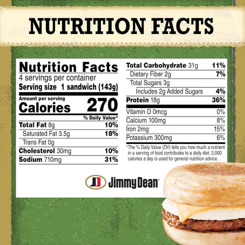 Jimmy Dean 4 Count (Frozen) Delights Turkey Sausage, Egg White and Cheese English Muffin Breakfast Sandwiches
