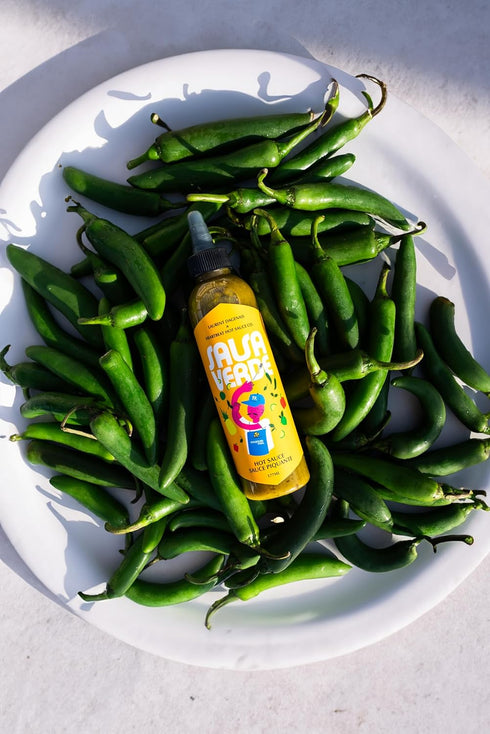 Heartbeat Hot Sauce x Laurent Dagenais Salsa Verde: 6 oz Small Batch, Poblano Peppers, Pineapple, Vegan