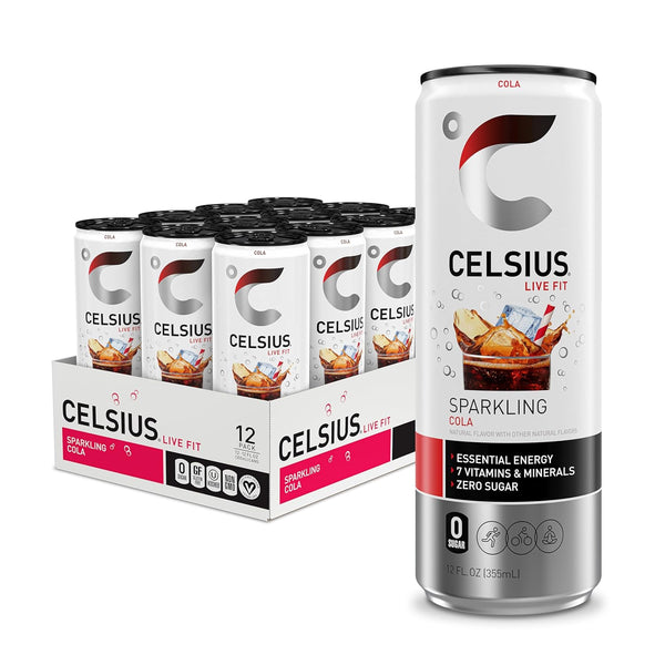 CELSIUS Sparkling Cola, Sugar Free Energy Drink, 12 Fl Oz (Pack of