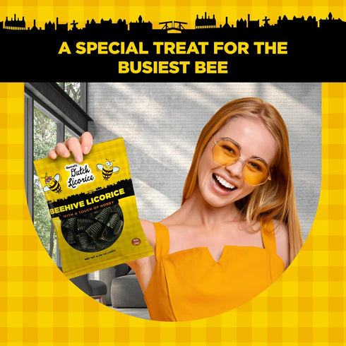 Gustaf's Beehive Dutch Licorice Drops, 5.2oz Bag, Sweet Honey Black Licorice Candy from Netherlands