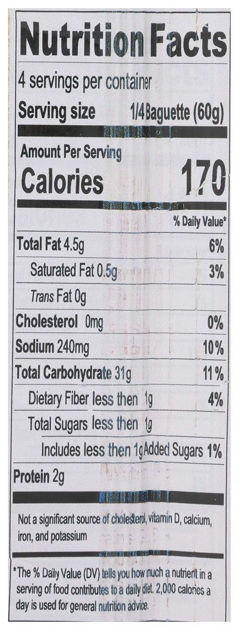 Greenlite Frozen, 8.5 , Baguette Multigrain Chia Take Bake Gluten Free, Ounce