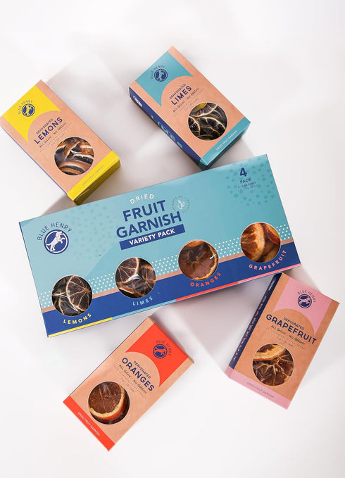 Pack 2 oz BlueHenry Variety Dried Fruit Garnish - Orange, lime, lemon and grapefruit - each
