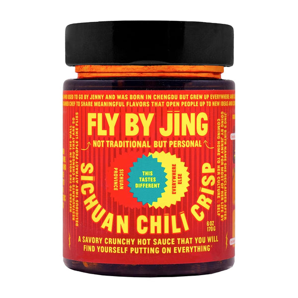 FLYBYJING Sichuan Chili Crisp 6oz - Premium Spicy Vegan Chili Oil, Crunchy Hot Sauce, Sugar Free - Pack of 1