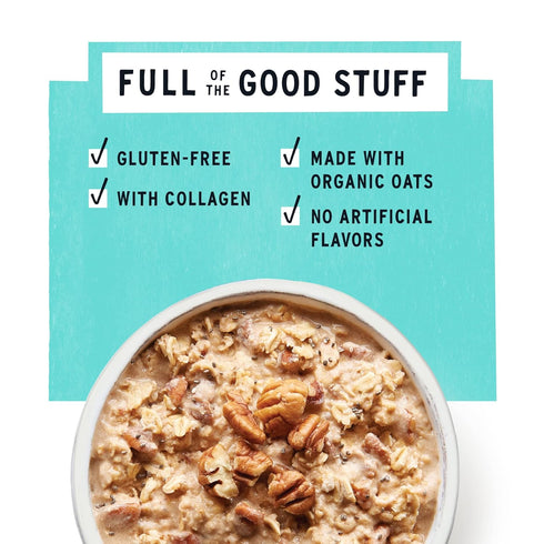 by purely elizabeth. 8 Oz (Pack 6) Purely Elizabeth Vanilla Pecan Superfood Oatmeal, with Collagen, Gluten Free