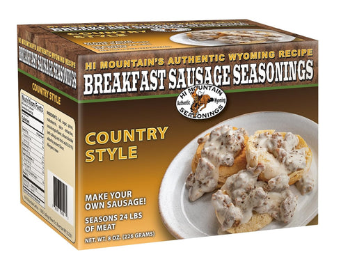 Hi Mountain Seasonings Breakfast Sausage Seasoning Mix | COUNTRY STYLE | Seasons 24 lbs of Meat for Pork, Venison, Deer