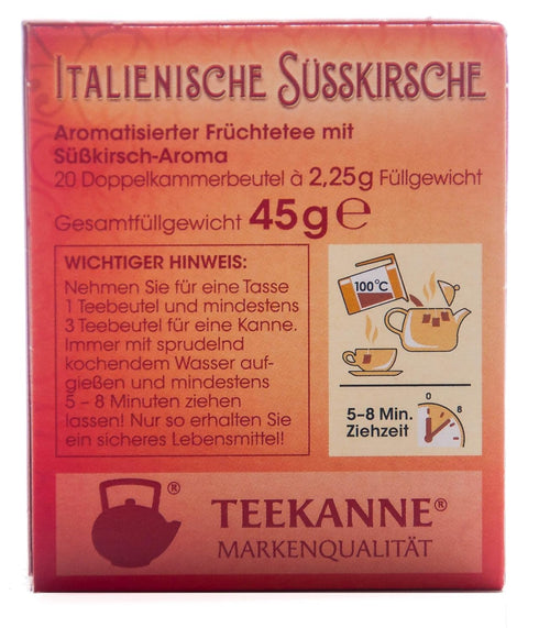 20 bags/1ct. Teekanne Italian Sweet Cherry tea tea Made in Germany