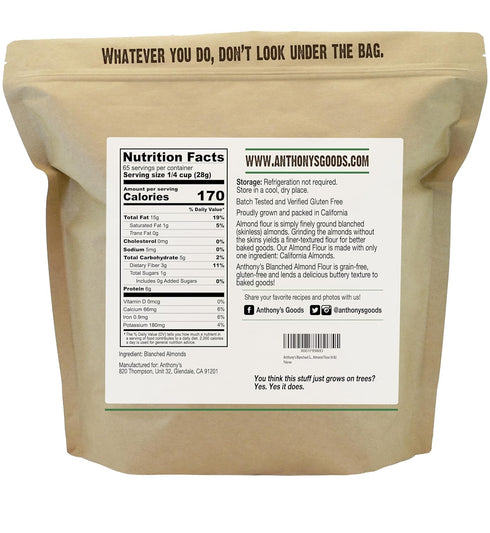 4 lb, Anthony's Blanched Almond Flour, Finely Ground, Gluten Free, Non GMO, Keto Friendly