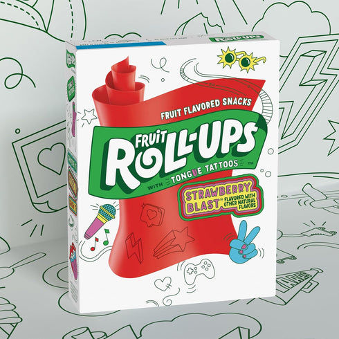 Fruit Roll-Ups 10 5 oz (Pack 10) Fruit Flavored Snacks, Strawberry Blast, Ct