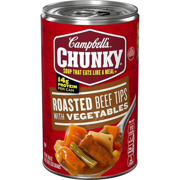 Campbells Chunky Soup, Roast Beef Tips With Vegetables Soup, 18.8 Oz Can
