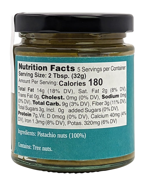 6 Oz (170g) 100% Nutural World - Crunchy Pistachio butter / pure single ingredient - Great Taste Award winner