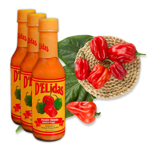 D'ELidas Habanero Hot Sauce, 5 Fl Oz, Pack of 3, Natural Habanero Pepper Hot Sauce